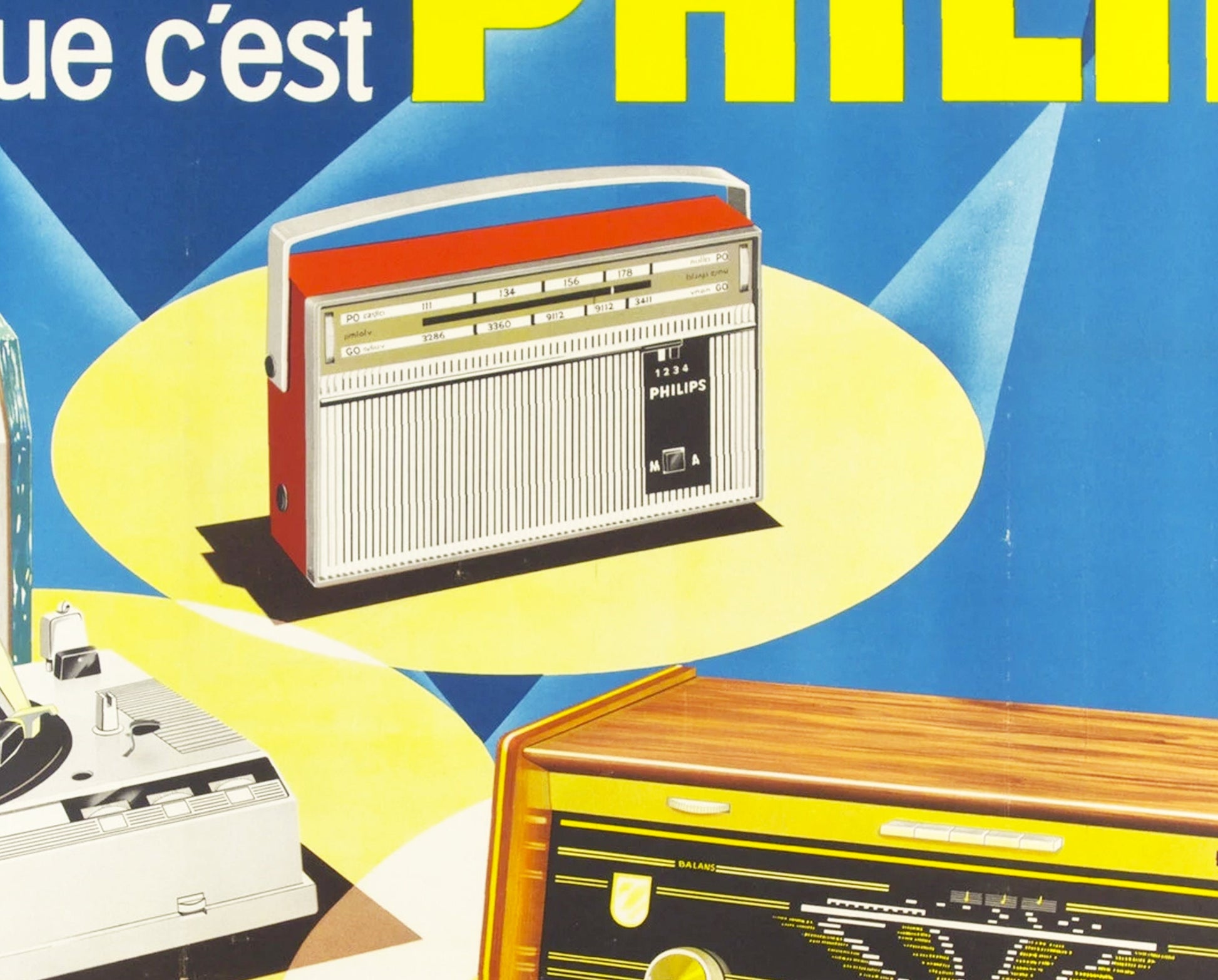 1960s Éric Castel French Philips Advertising Poster: Mid-Century Modern Art
