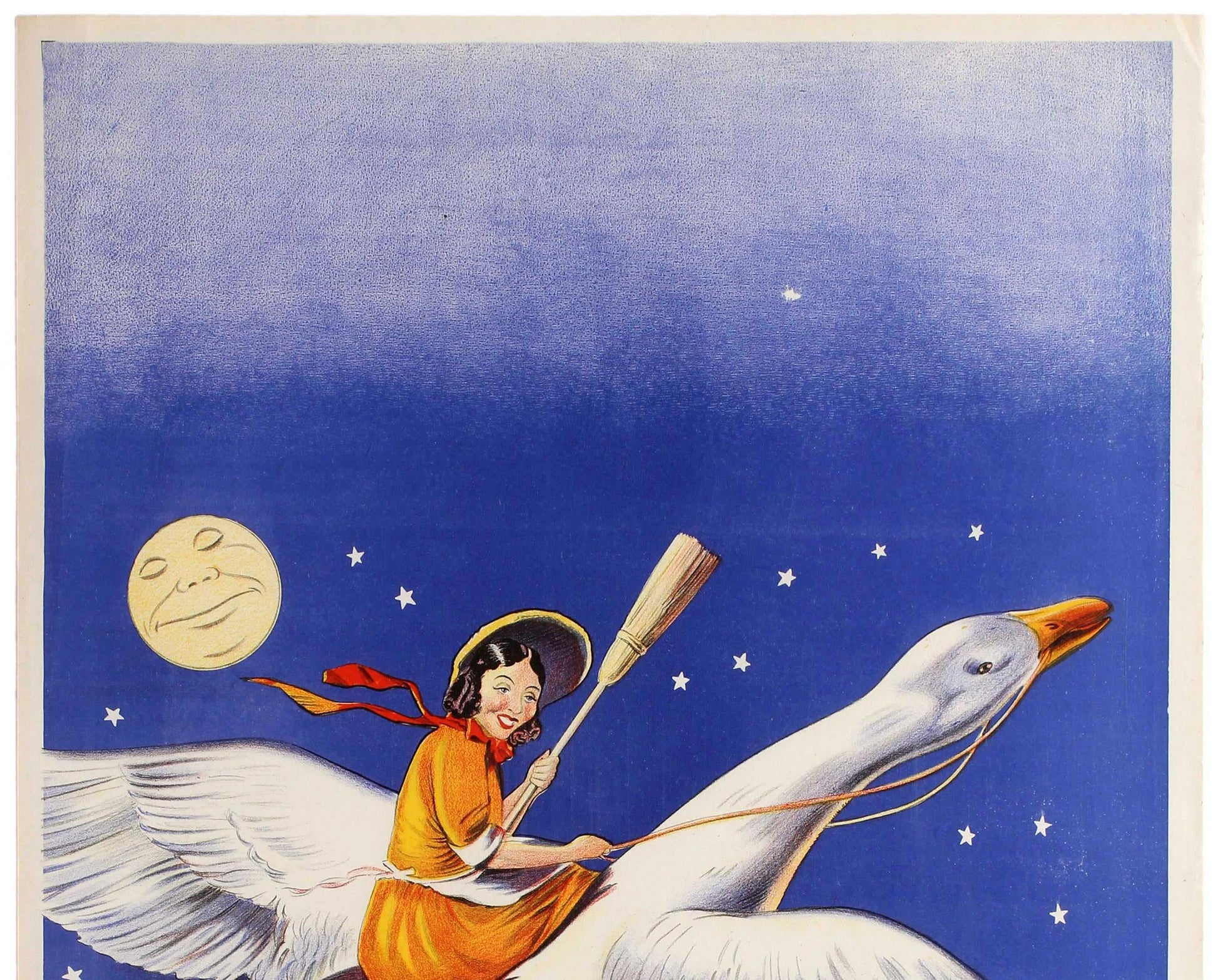 1930s Original Theatre Poster - "Mother Goose" (UK Lithograph, 76x51 cm)