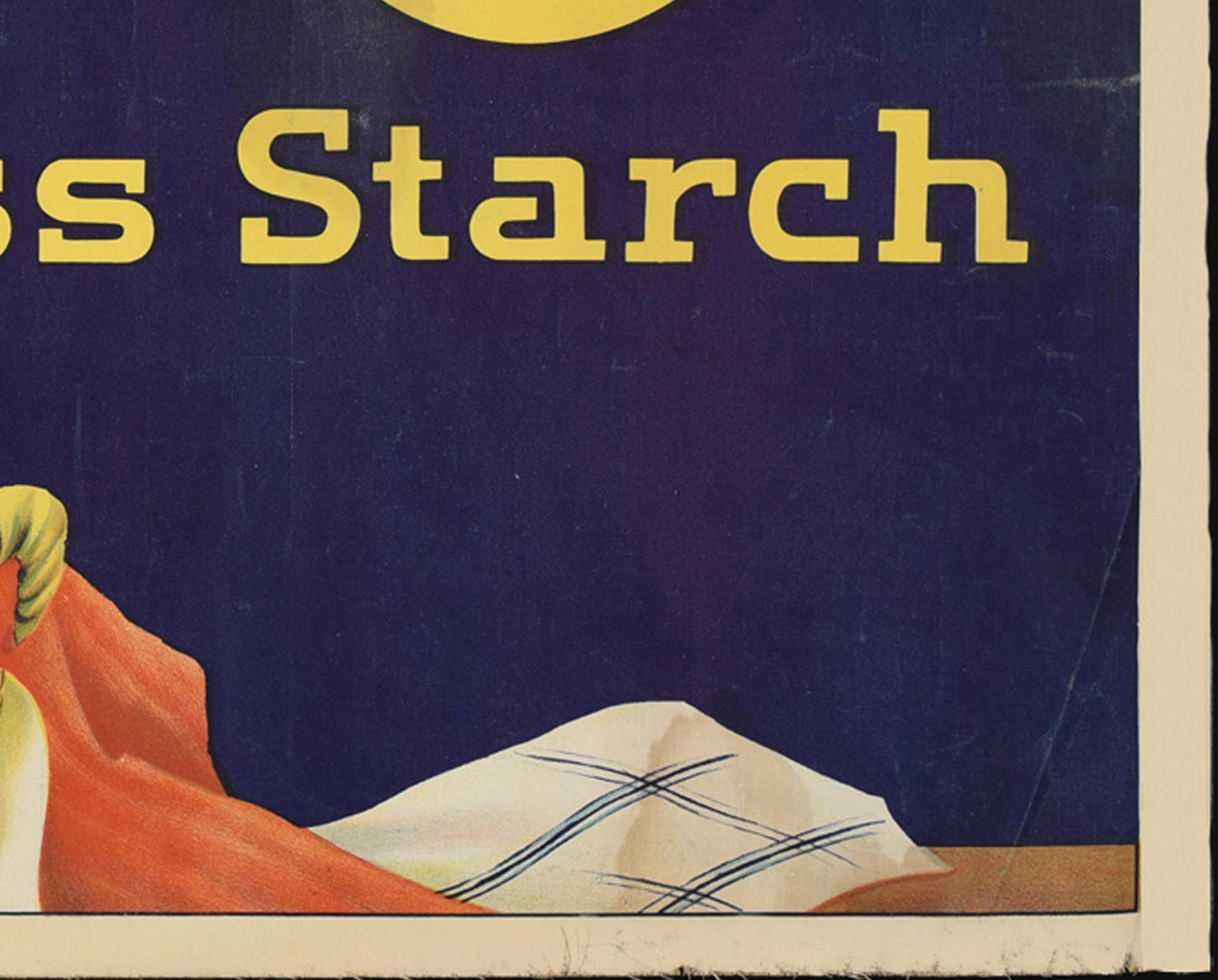 1930s Argo Gloss Starch - Original American Advertising Poster (Horizontal 18x36 in, Linen-Backed)