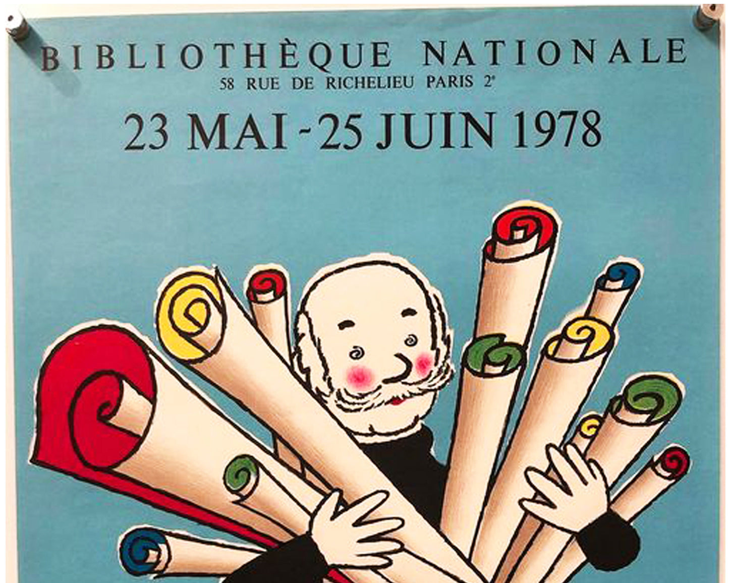 Vintage 1978 Hervé Morvan "Bouquet d'Affiches" Poster - Bibliothèque Nationale (56x41 cm)