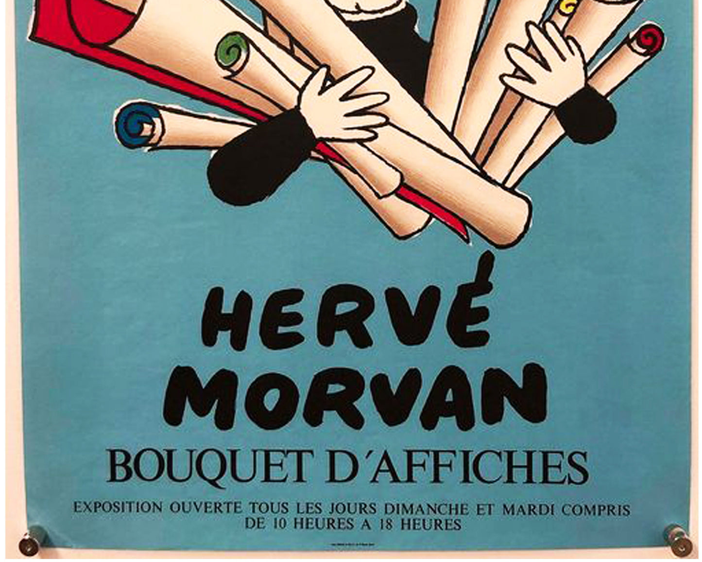 Vintage 1978 Hervé Morvan "Bouquet d'Affiches" Poster - Bibliothèque Nationale (56x41 cm)