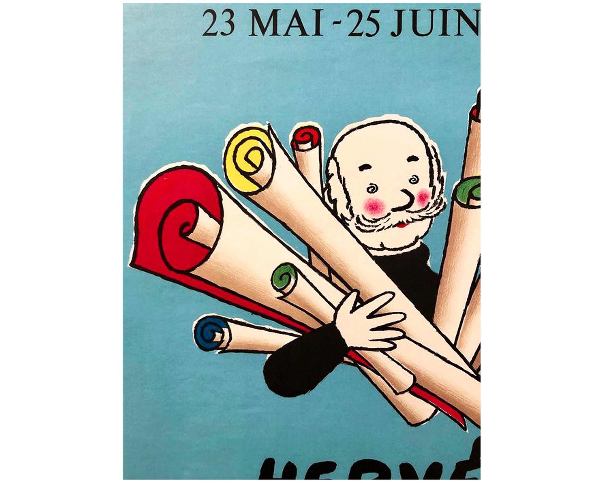Vintage 1978 Hervé Morvan "Bouquet d'Affiches" Poster - Bibliothèque Nationale (56x41 cm)