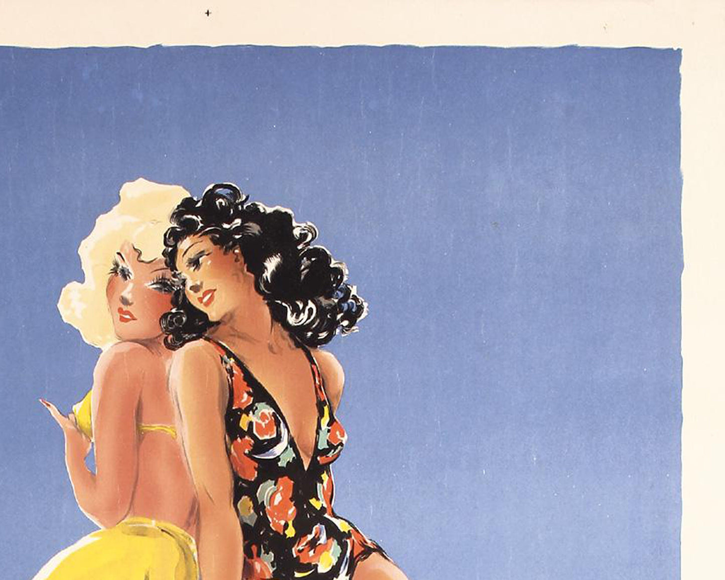 Louis Icart Monte Carlo Travel Poster: 1948 French Riviera Lithograph (Linen-Backed)