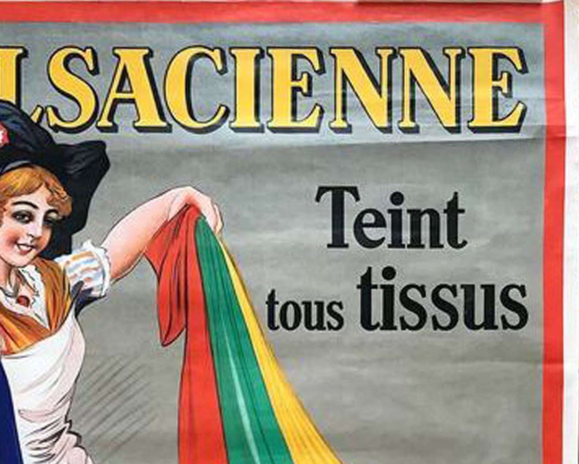 1920s Art Deco Belgian Advertising Poster: L'Alsacienne Fabric Dye by Dorfi