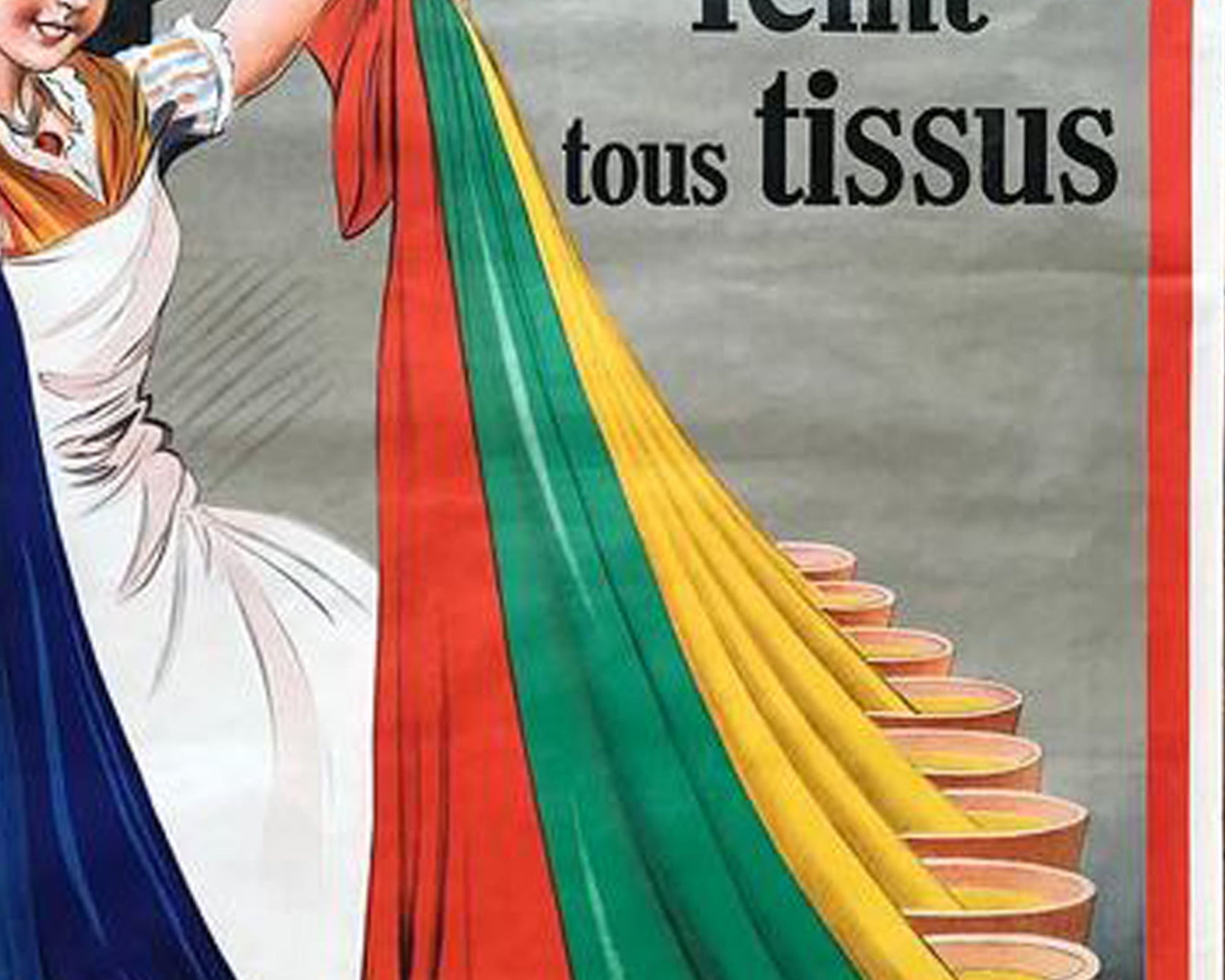1920s Art Deco Belgian Advertising Poster: L'Alsacienne Fabric Dye by Dorfi
