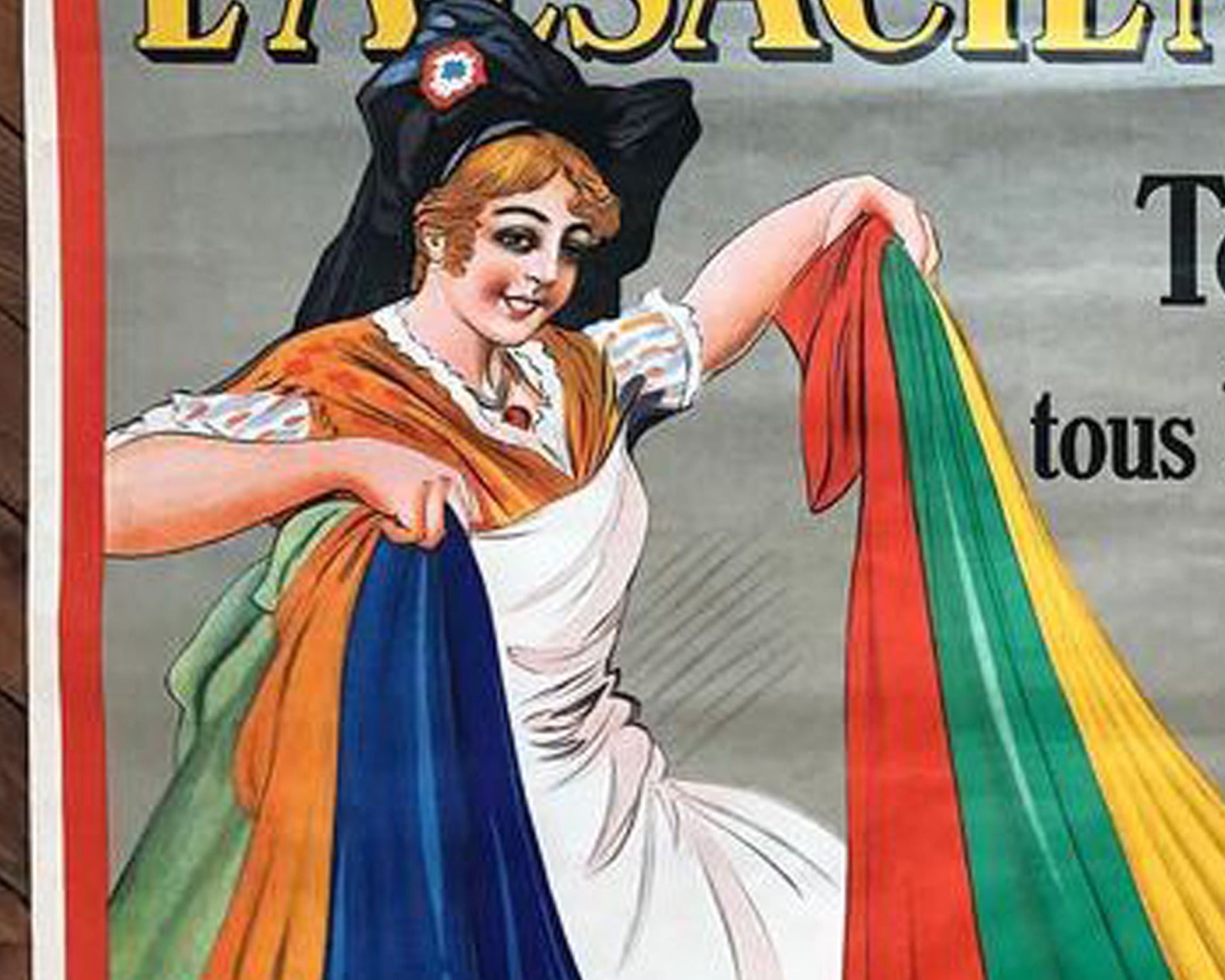 1920s Art Deco Belgian Advertising Poster: L'Alsacienne Fabric Dye by Dorfi