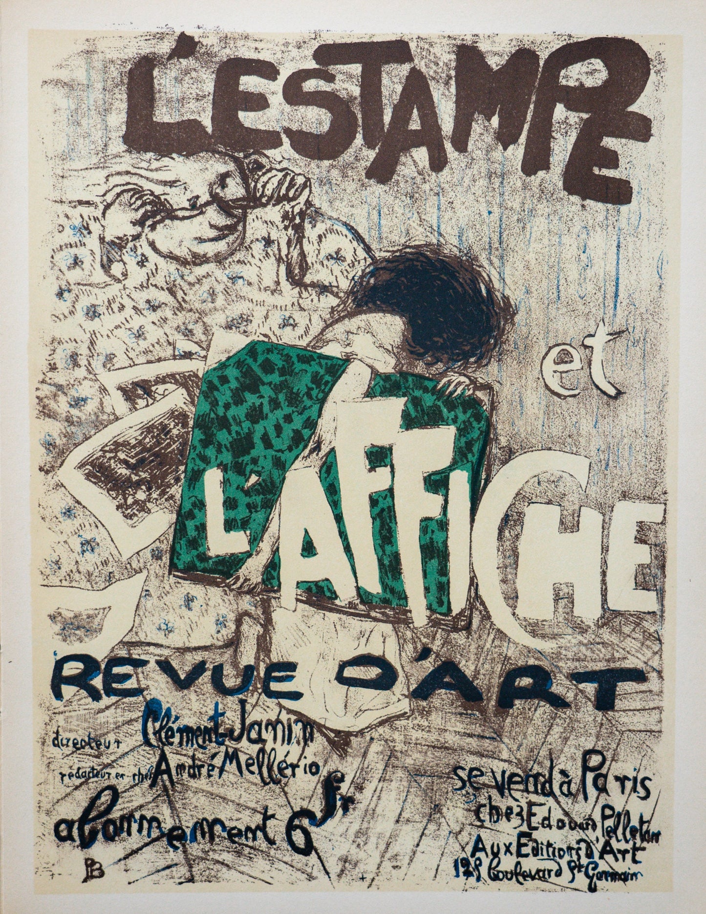 1897 Pierre Bonnard "L'Estampe et l'Affiche" - Vintage French Lithograph Print (1950s Edition)