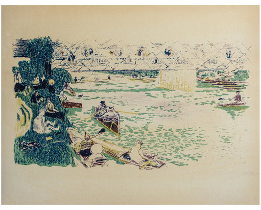1897 Pierre Bonnard "Le Canotage" - Vintage French Lithograph Print (1950s Edition)