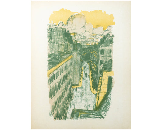 1899 Pierre Bonnard "Rue Vue d'en Haut" - Vintage French Lithograph Print (1950s Edition)