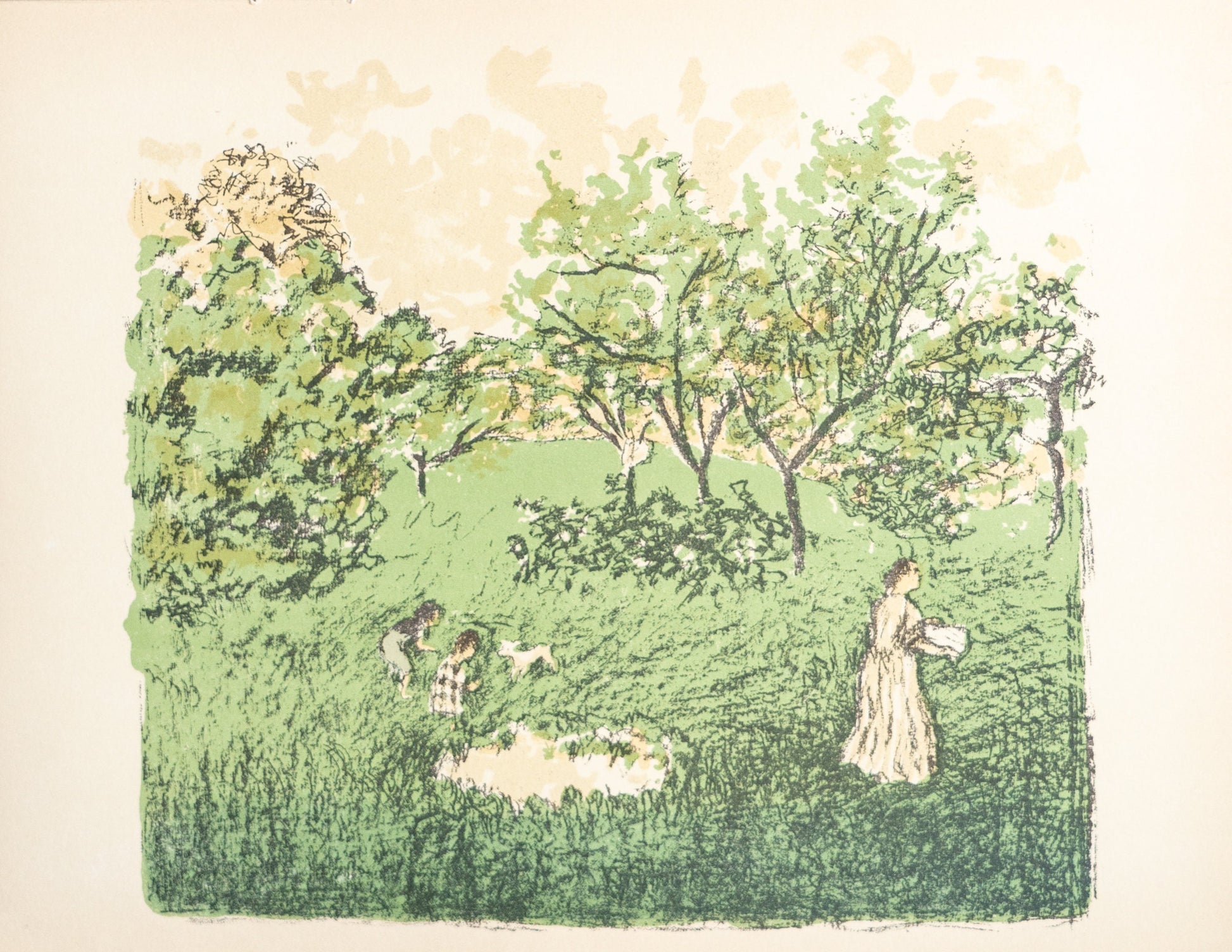 1890s Pierre Bonnard "Le Verger" - Vintage French Lithograph Print (The Orchard)