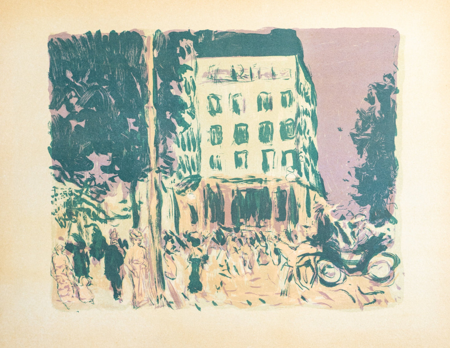Original Vintage 1890s - Les Boulevards - Pierre Bonnard Lithograph - 1950s Poster - Paris