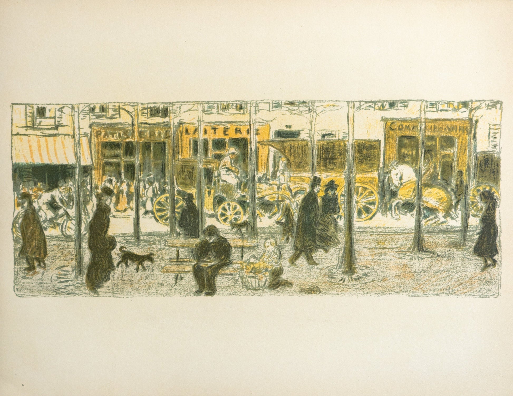 Original Vintage 1890s Pierre Bonnard Designed poster - Le Boulevard - Lithograph 1950s