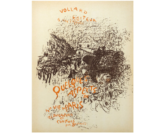 Vintage mid-century Bonnard Lithograph - "Quelques Aspects de la Vie de Paris" (31x23.5 cm)