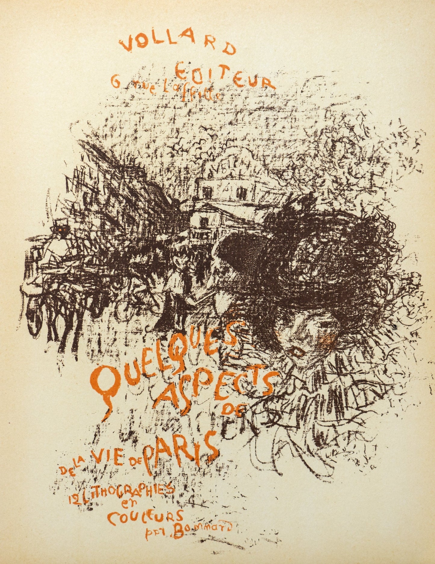 Vintage mid-century Bonnard Lithograph - "Quelques Aspects de la Vie de Paris" (31x23.5 cm)