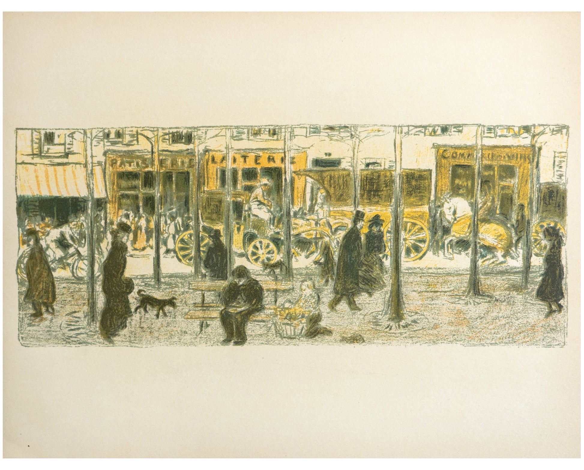 Original Vintage 1890s Pierre Bonnard Designed poster - Le Boulevard - Lithograph 1950s