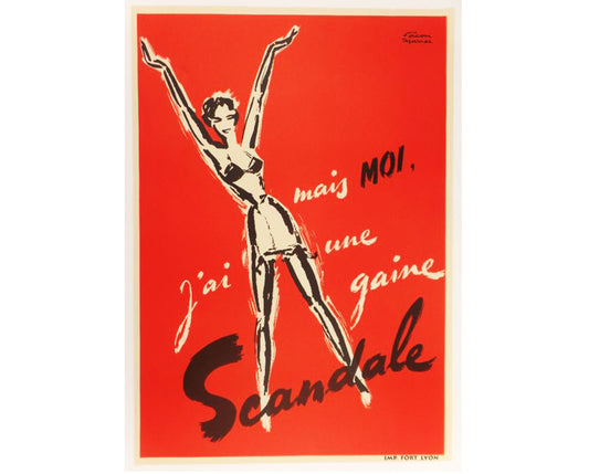 1950s Jean Facon-Marrec "Scandale" - Original French Lingerie Advertising Poster (45x63.5 cm)