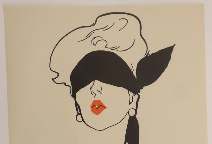 1949 René Gruau "Le Rouge Baiser" - Original French Fashion Advertising Poster (56x44 cm)