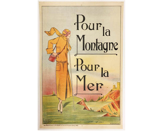 1920s Art Deco Fashion Poster: French Travel Lithograph by Henrypierre