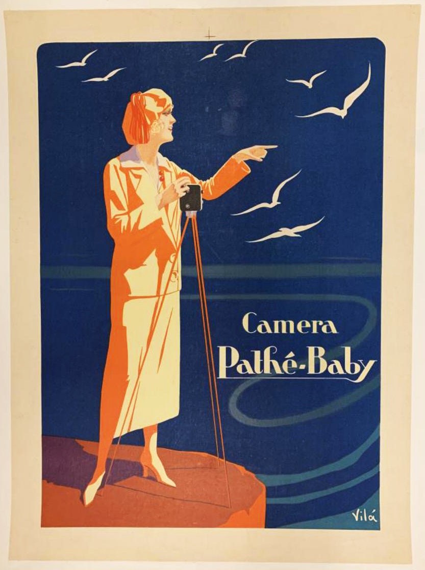 1922 Pathé-Baby Camera Poster by Emilio Vilà, Linen-Backed