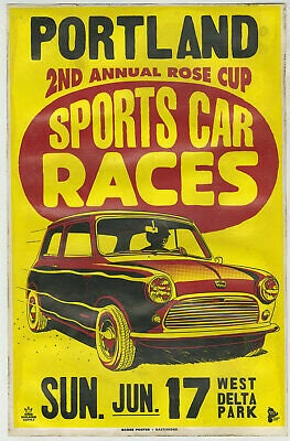 1950s Portland Rose Cup Sports Car Races - Original Globe Poster (11x17 in)