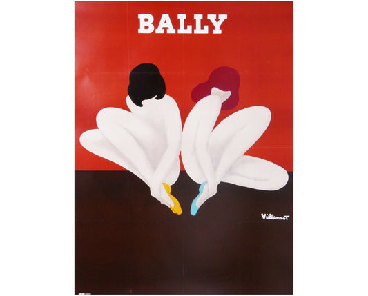 1977 Bernard Villemot "Bally - Lotus" - Original French Fashion Advertising Poster (42x64 cm)
