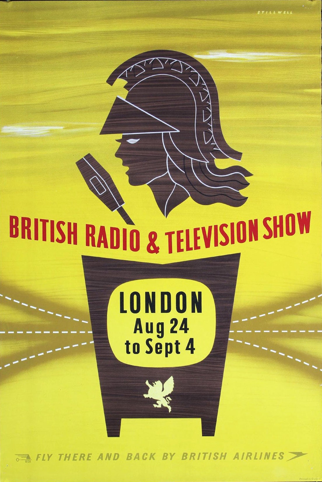 1955 British Radio & Television Show - Original BEA Advertising Poster (Stillwell, 76x50 cm)
