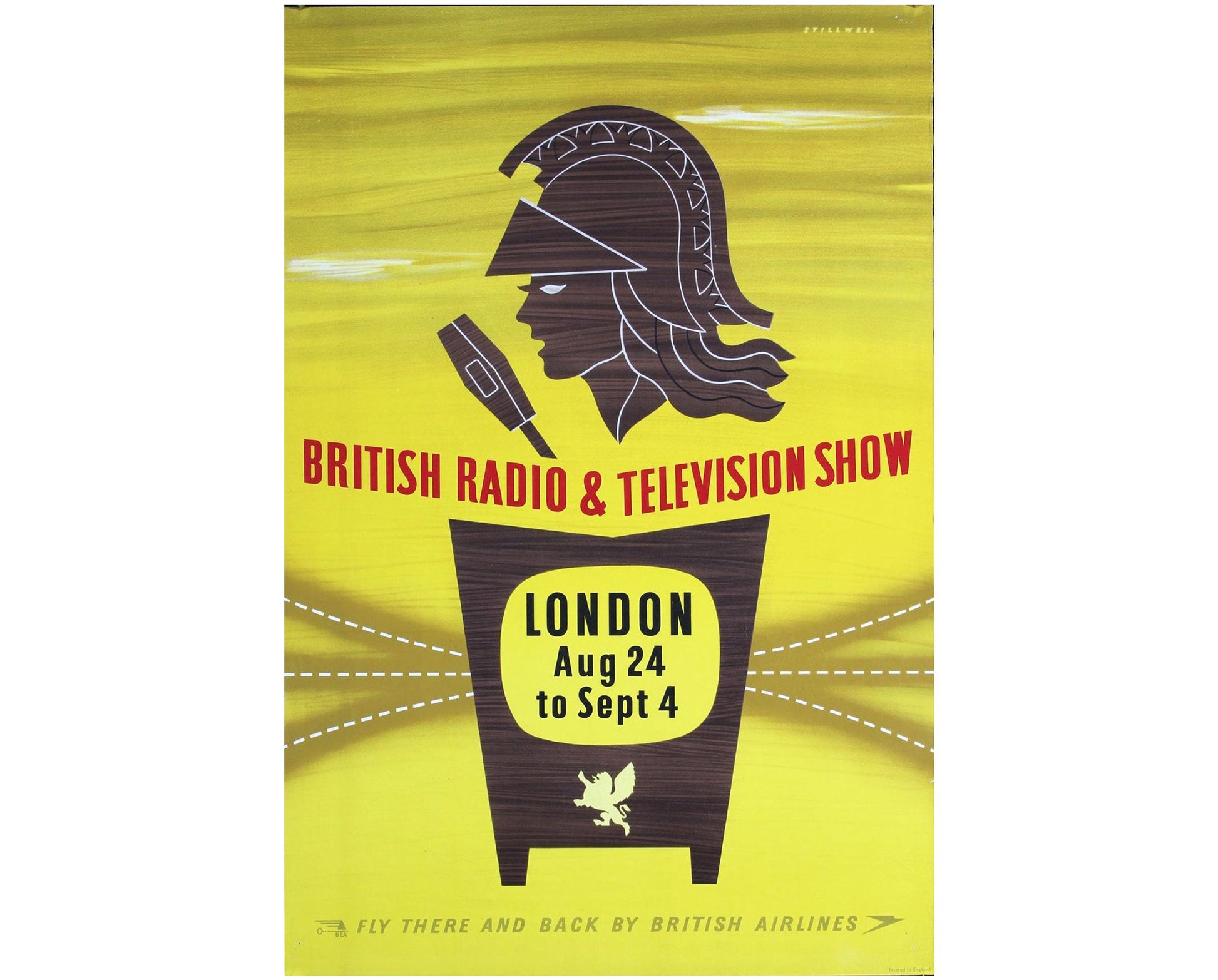 1955 British Radio & Television Show - Original BEA Advertising Poster (Stillwell, 76x50 cm)