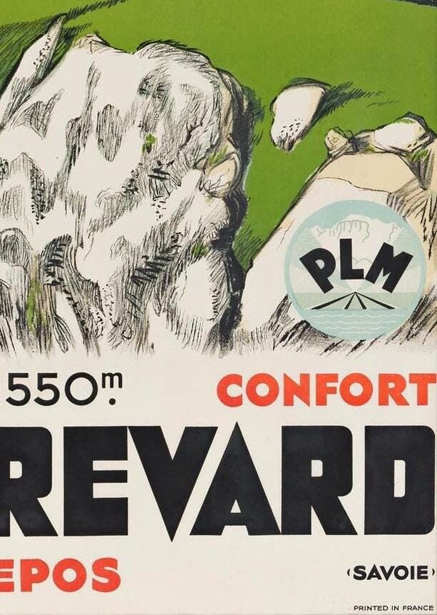 Vintage 1930s Mont Revard Travel Poster - Paul Ordner (PLM) - Linen-Backed, 98x61 cm