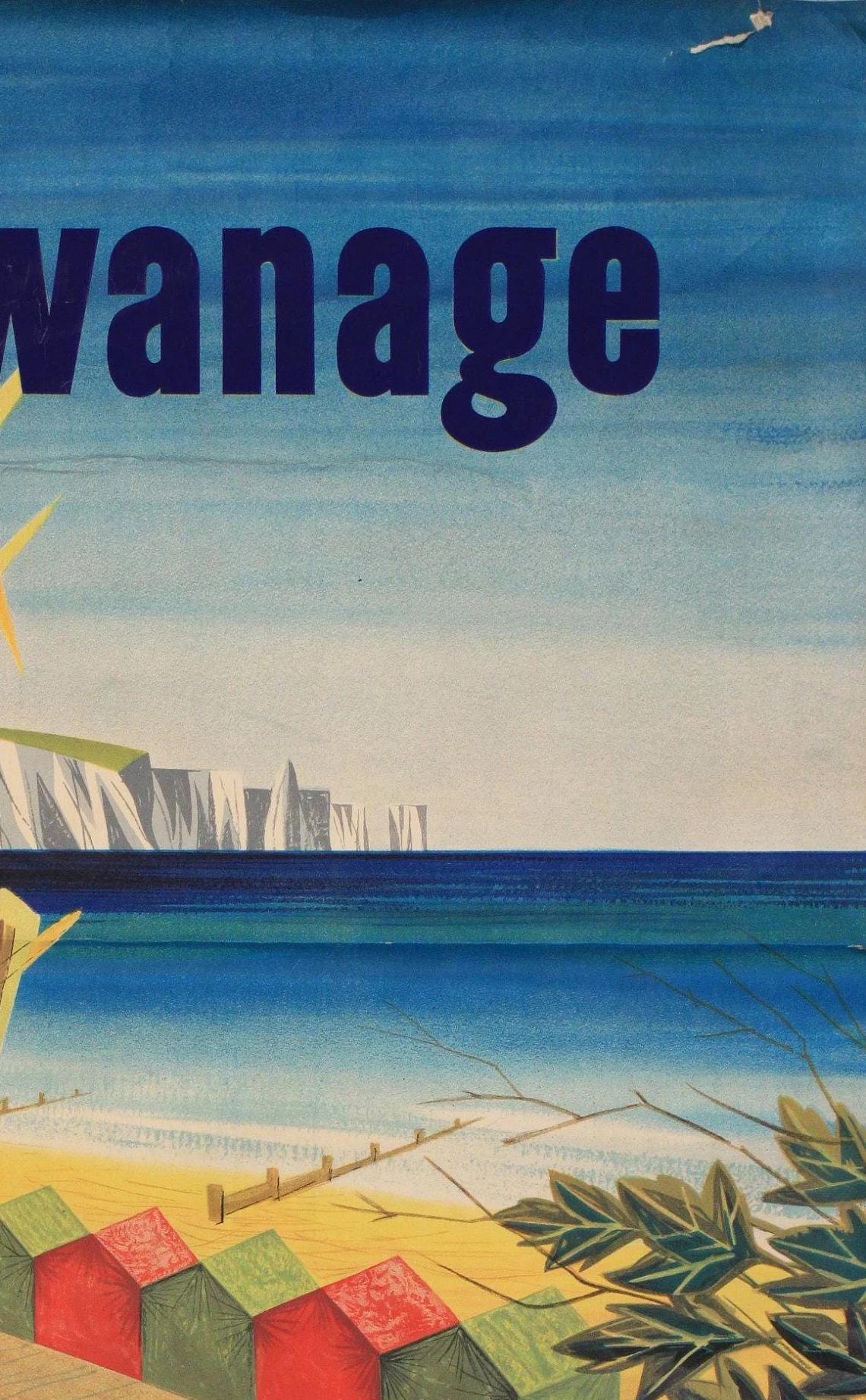 Vintage 1950s Swanage Travel Poster - Kenneth Bromfield, British Railways (100.5x62.5 cm)