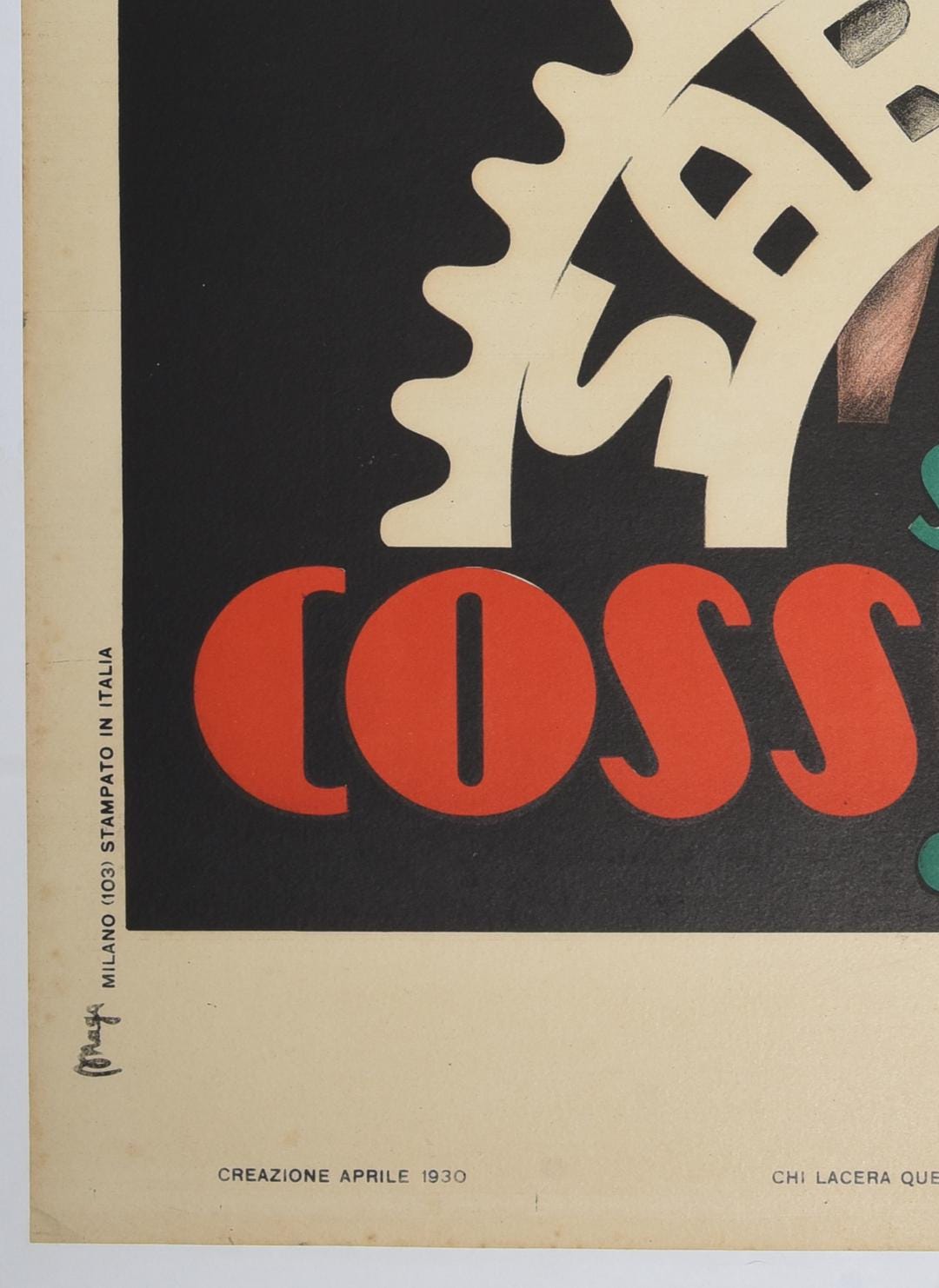 Vintage Italian Cycling Poster: Cicli Cossu Sardegna, 1930s Lithograph