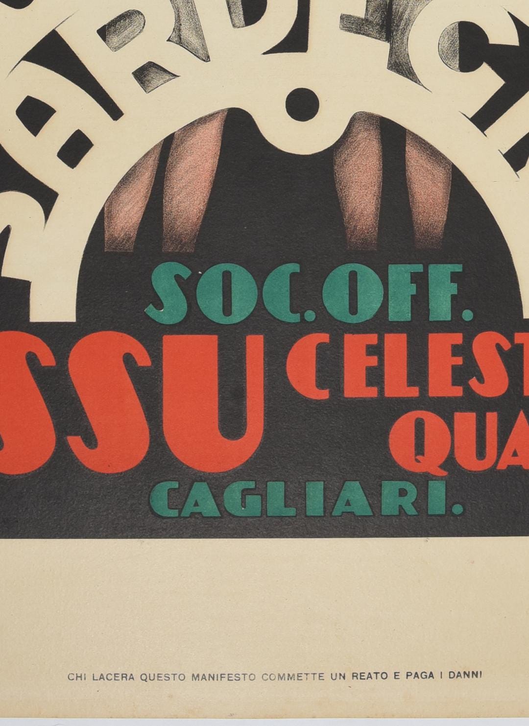 Vintage Italian Cycling Poster: Cicli Cossu Sardegna, 1930s Lithograph