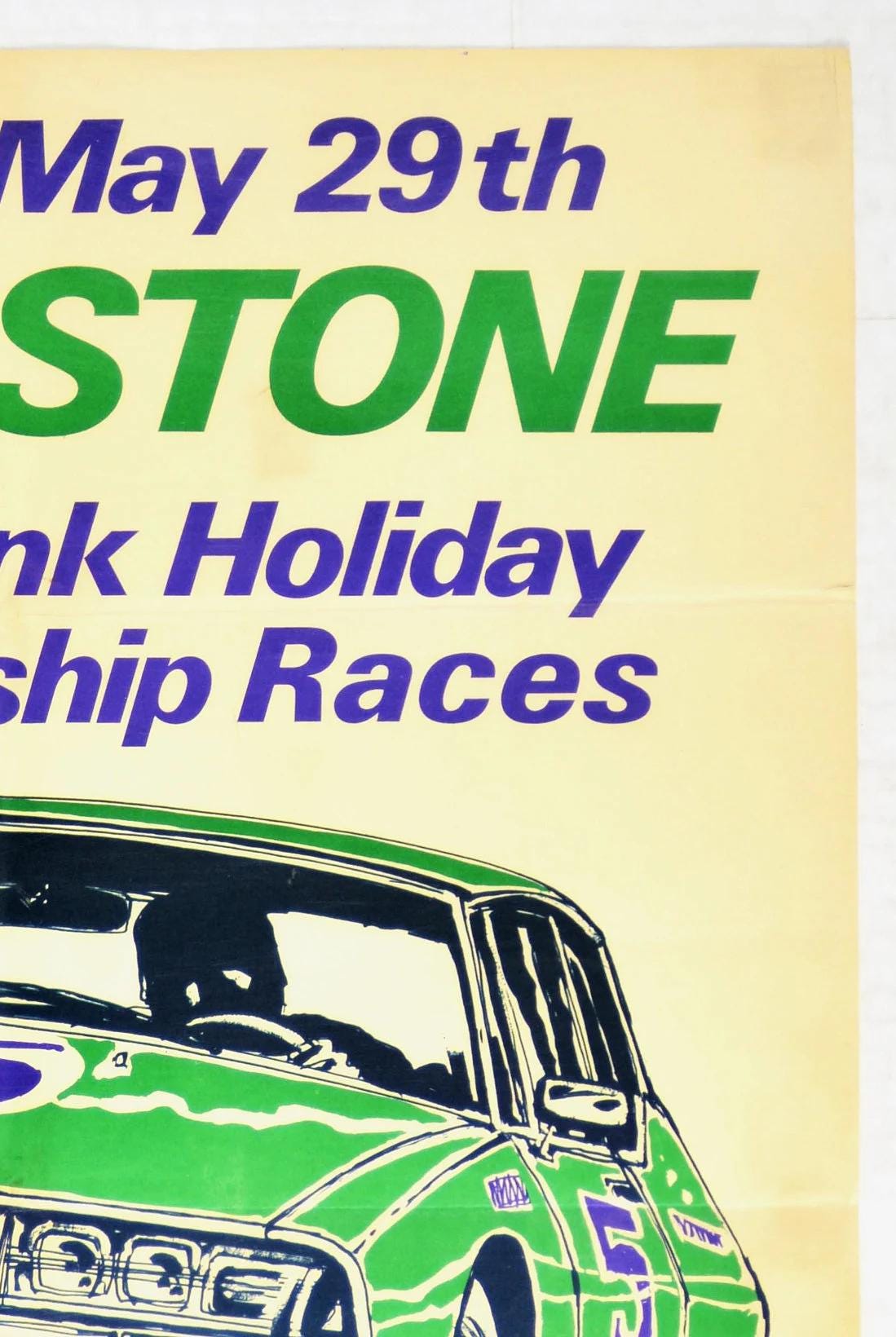 Vintage 1972 Silverstone BRDC Bank Holiday Championship Races Poster (63.5x45.5 cm)