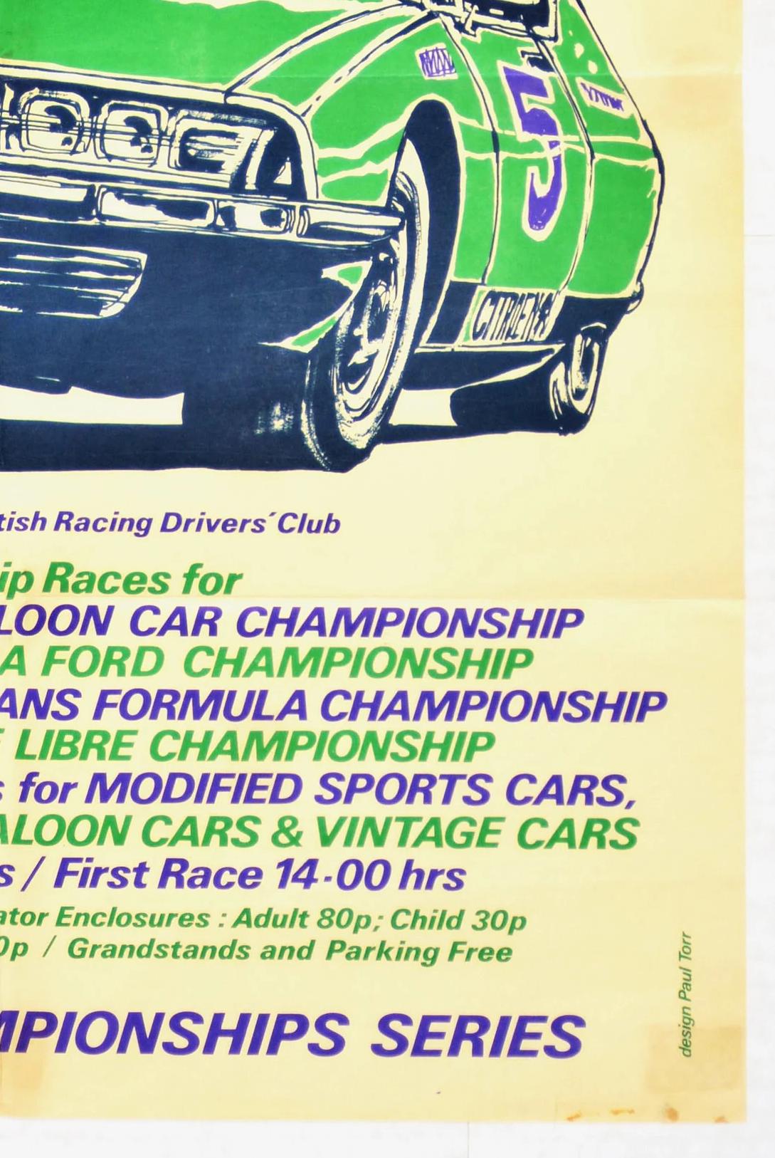 Vintage 1972 Silverstone BRDC Bank Holiday Championship Races Poster (63.5x45.5 cm)