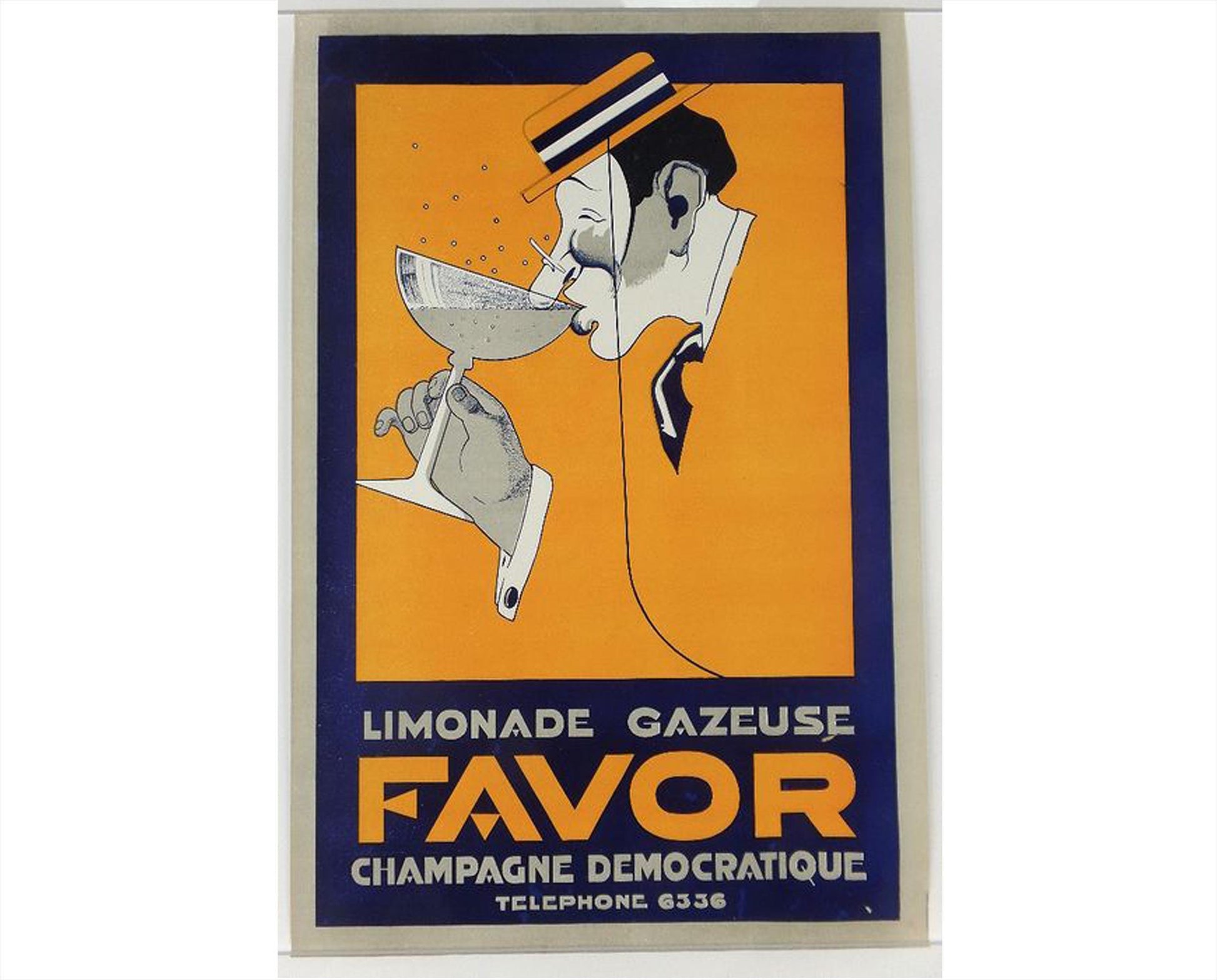1930s Favor "Limonade Gazeuse" - Original French Art Deco Advertising Poster (48x31.5 cm)