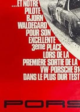 Vintage 1971 Porsche 914/6 Monte Carlo Rally Poster