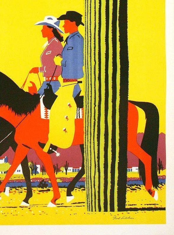 Vintage 1950s American Airlines Arizona Poster - Fred Ludekens (Linen-Backed, 101x74 cm)