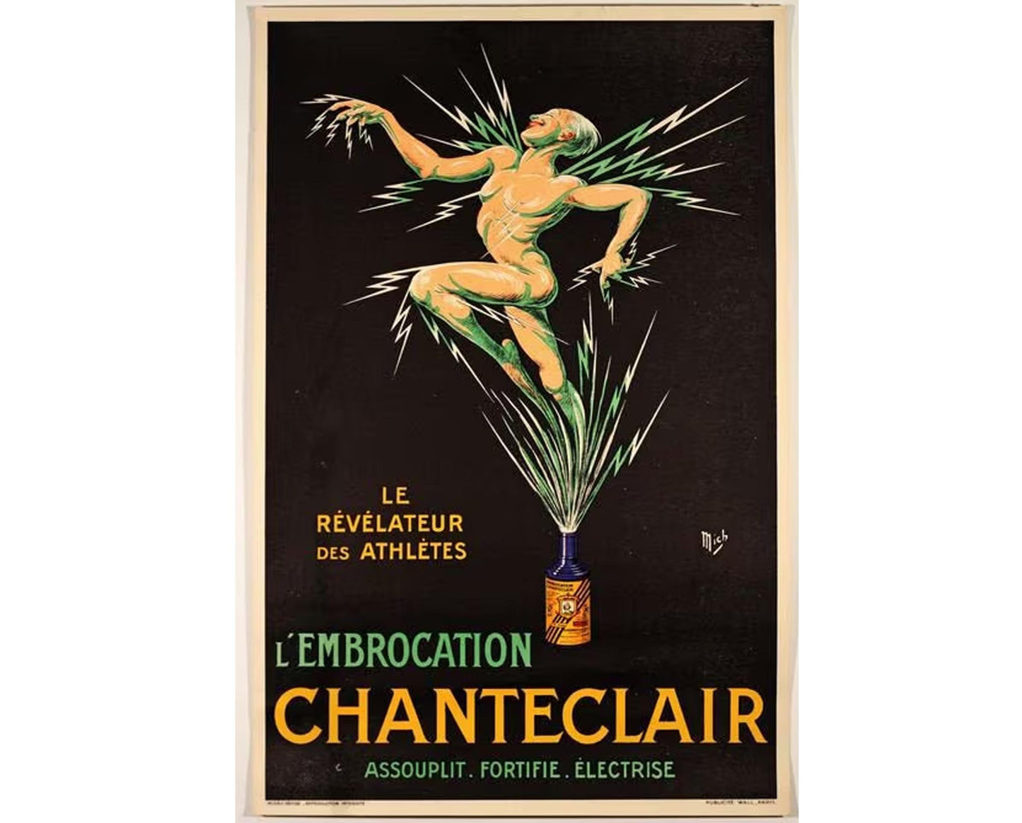 Vintage 1910 L'Embrocation Chanteclair Poster - Mich (Michel Liebeaux), French Advertising (60x40 cm)