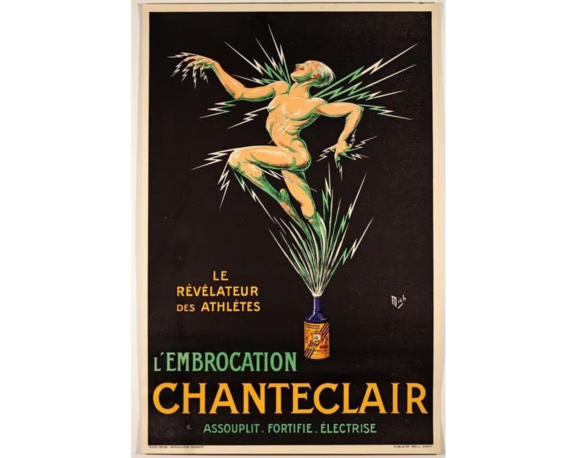 Vintage 1910 L'Embrocation Chanteclair Poster - Mich (Michel Liebeaux), French Advertising (60x40 cm)