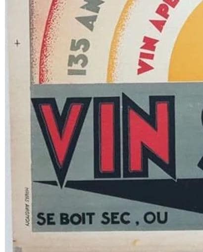 Vintage Vin Sautel Poster: French Wine Aperitif Art Deco Print