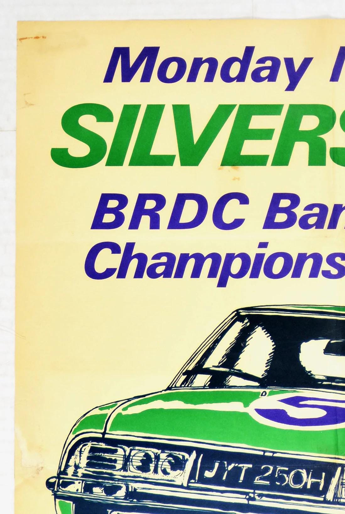 Vintage 1972 Silverstone BRDC Bank Holiday Championship Races Poster (63.5x45.5 cm)