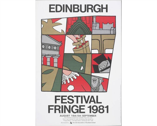 Original 1981 Edinburgh Festival Fringe Poster, Vintage Scottish Theatre Art