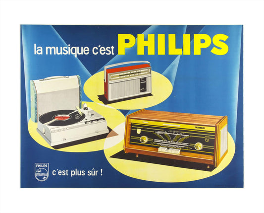1960s Éric Castel French Philips Advertising Poster: Mid-Century Modern Art