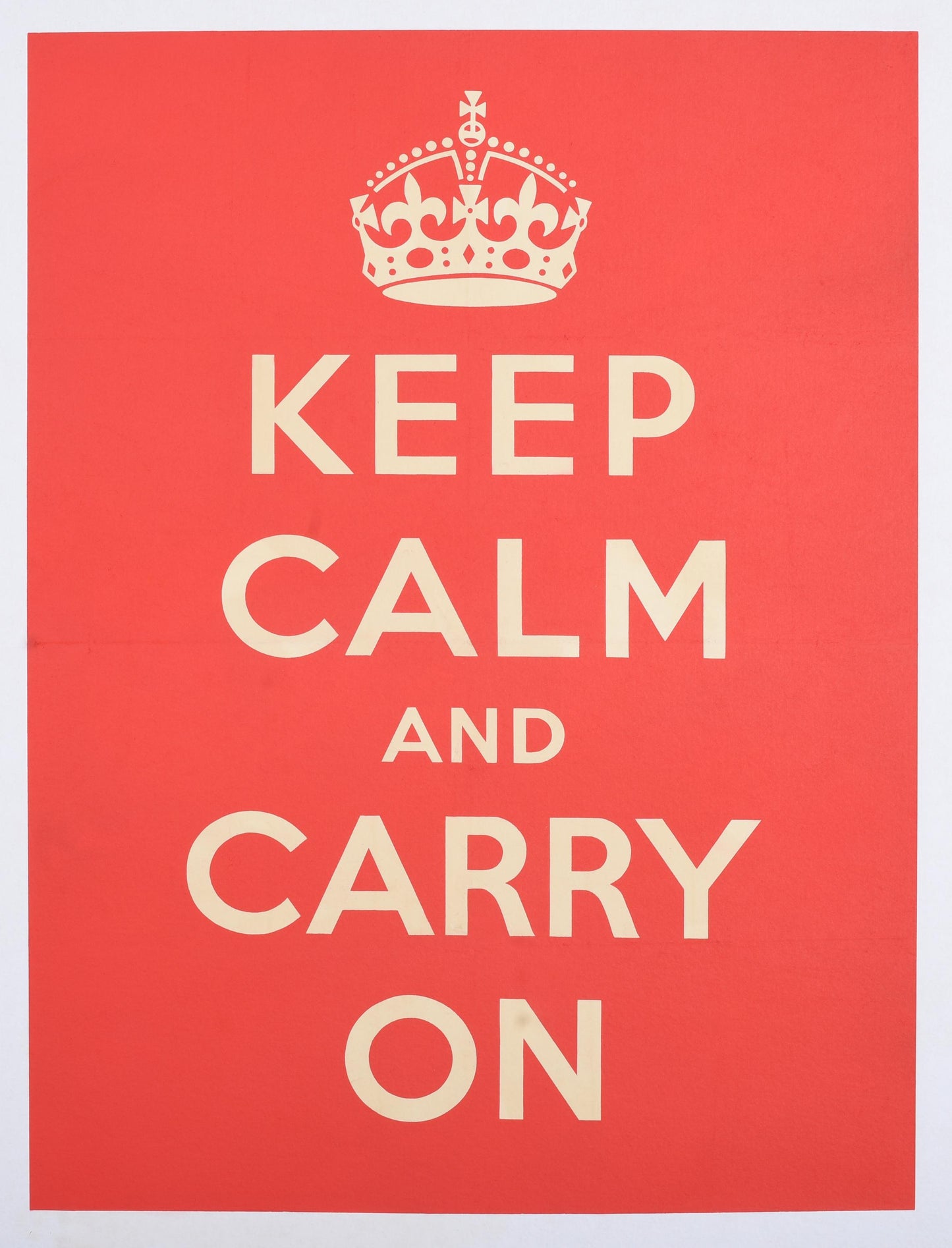 Original 1939 Keep Calm and Carry On Poster, Rare British WWII Ministry of Information Poster