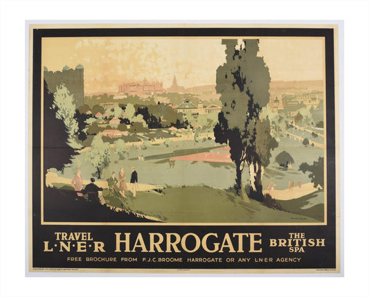 Original 1930 Harrogate The British Spa Poster, Frank H Mason, Rare LNER Railway Travel Poster