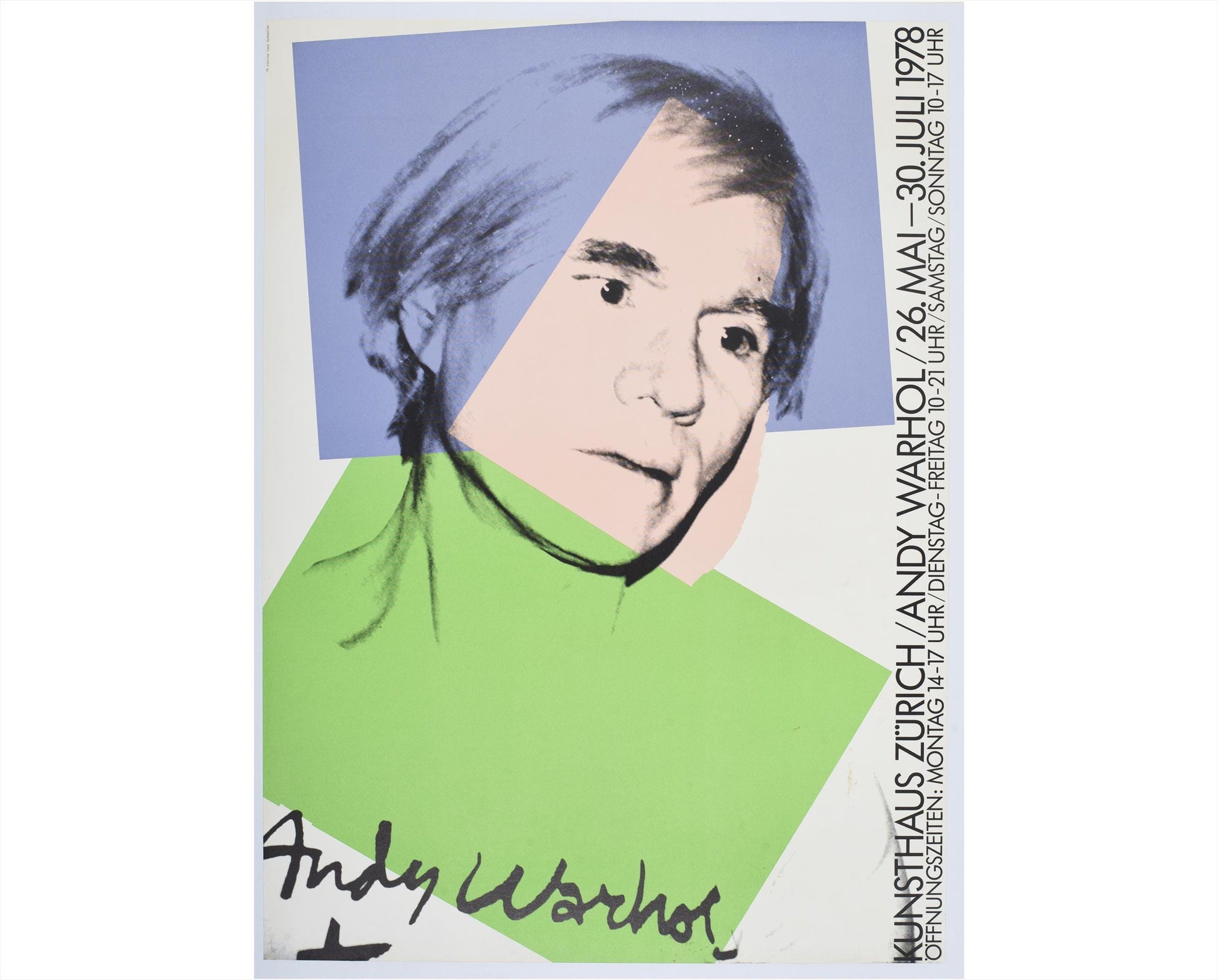 Original 1978 Andy Warhol Exhibition Poster, Kunsthaus Zürich, Swiss Design