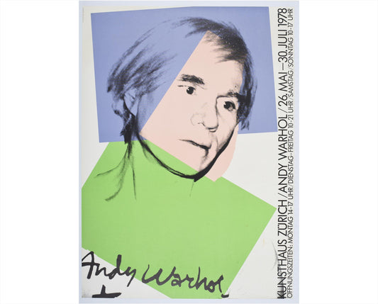 Original 1978 Andy Warhol Exhibition Poster, Kunsthaus Zürich, Swiss Design